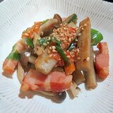 ごぼうとベーコンの炒め物